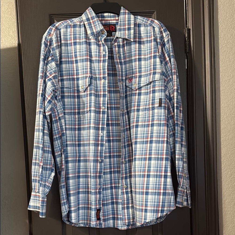 Ariat Blue and White FR Work Shirt